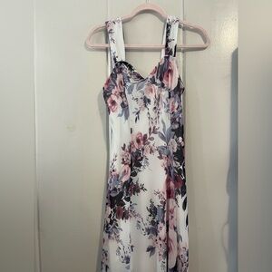 Connected Apparel Cream Strapless Slip Dress